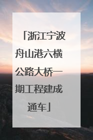 浙江宁波舟山港六横公路大桥一期工程建成通车