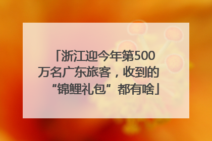 浙江迎今年第500万名广东旅客，收到的“锦鲤礼包”都有啥