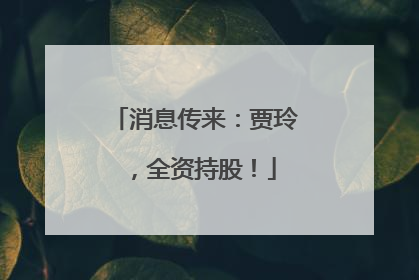 消息传来：贾玲，全资持股！