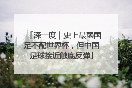 深一度｜史上最弱国足不配世界杯，但中国足球接近触底反弹