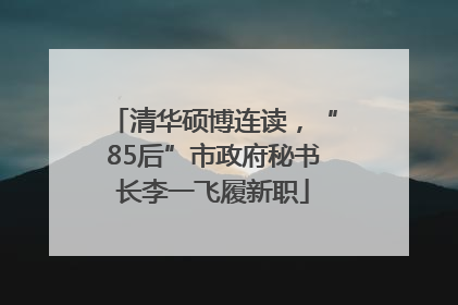 清华硕博连读，“85后”市政府秘书长李一飞履新职