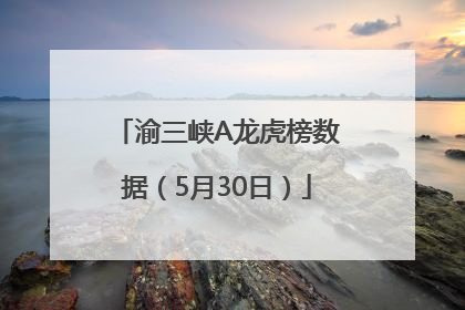 渝三峡A龙虎榜数据（5月30日）
