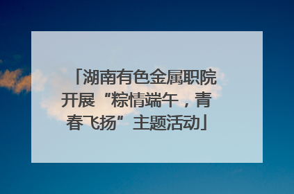 湖南有色金属职院开展“粽情端午，青春飞扬”主题活动