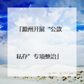 滁州开展“公款私存”专项整治