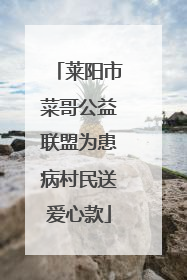 莱阳市菜哥公益联盟为患病村民送爱心款