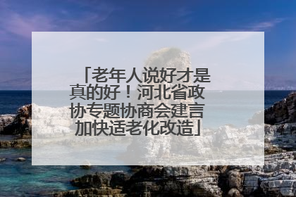 老年人说好才是真的好！河北省政协专题协商会建言加快适老化改造