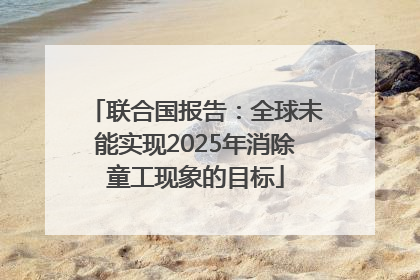 联合国报告：全球未能实现2025年消除童工现象的目标