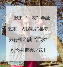 聚焦“三农”金融需求，人民银行莱芜分行引金融“活水”绽乡村振兴之花