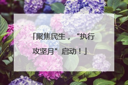 聚焦民生，“执行攻坚月”启动！