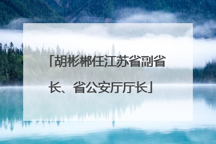 胡彬郴任江苏省副省长、省公安厅厅长