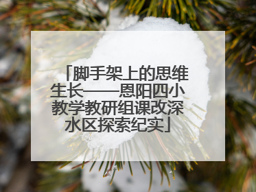 脚手架上的思维生长——恩阳四小教学教研组课改深水区探索纪实