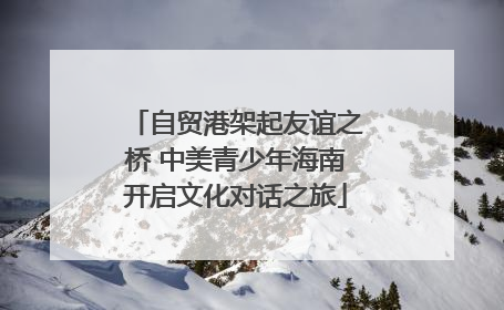 自贸港架起友谊之桥 中美青少年海南开启文化对话之旅