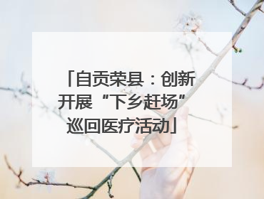 自贡荣县：创新开展“下乡赶场”巡回医疗活动