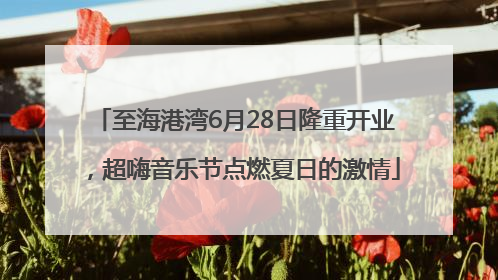 至海港湾6月28日隆重开业，超嗨音乐节点燃夏日的激情