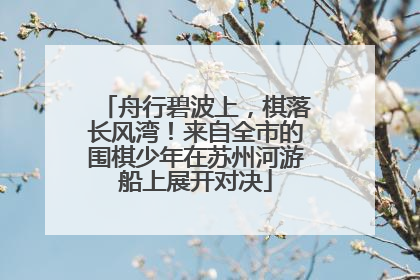 舟行碧波上，棋落长风湾！来自全市的围棋少年在苏州河游船上展开对决
