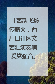 艺韵飞扬传薪火，西厂口社区文艺汇演奏响爱党强音