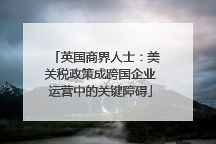 英国商界人士：美关税政策成跨国企业运营中的关键障碍