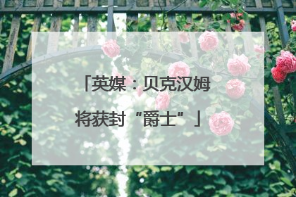 英媒：贝克汉姆将获封“爵士”