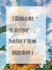 蓝绿交织“生态空间”，为好房子落地创造条件