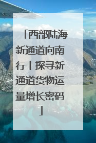 西部陆海新通道向南行丨探寻新通道货物运量增长密码