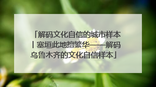 解码文化自信的城市样本丨塞垣此地擅繁华——解码乌鲁木齐的文化自信样本