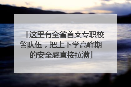 这里有全省首支专职校警队伍，把上下学高峰期的安全感直接拉满