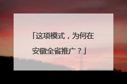 这项模式，为何在安徽全省推广？