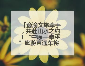 豫渝文旅牵手，共赴山水之约！“中原—奉巫”旅游直通车将开通