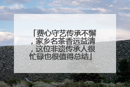 费心守艺传承不懈，家乡名茶香远益清，这位非遗传承人很忙碌也很值得总结