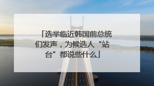 选举临近韩国前总统们发声，为候选人“站台”都说些什么