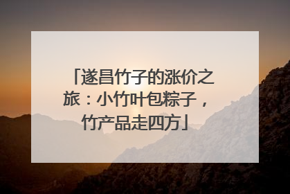 遂昌竹子的涨价之旅：小竹叶包粽子，竹产品走四方