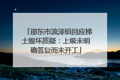 邵东市流泽镇回应梯土毁坏质疑：上级未明确答复而未开工