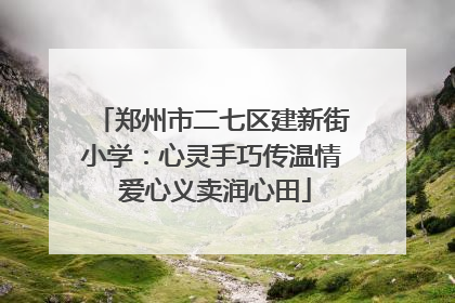 郑州市二七区建新街小学：心灵手巧传温情 爱心义卖润心田