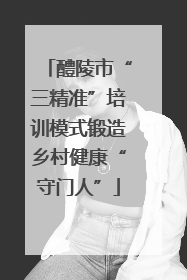 醴陵市“三精准”培训模式锻造乡村健康“守门人”