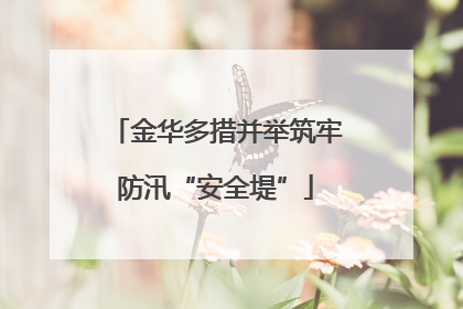 金华多措并举筑牢防汛“安全堤”