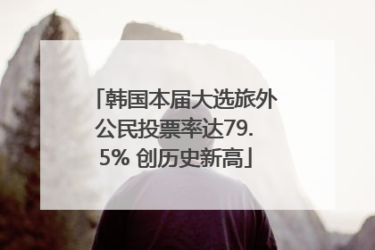 韩国本届大选旅外公民投票率达79.5% 创历史新高