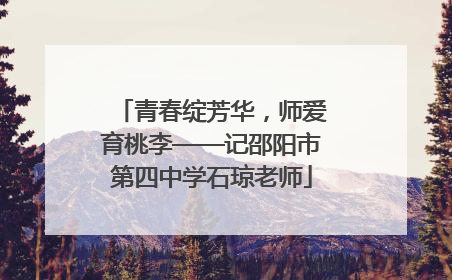 青春绽芳华，师爱育桃李——记邵阳市第四中学石琼老师