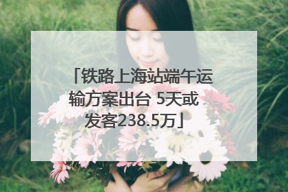 铁路上海站端午运输方案出台 5天或发客238.5万