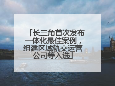 长三角首次发布一体化最佳案例，组建区域轨交运营公司等入选