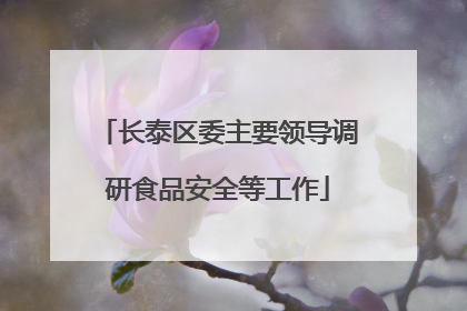 长泰区委主要领导调研食品安全等工作