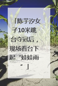 陈芋汐女子10米跳台夺冠后，现场看台下起“娃娃雨”
