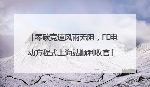 零碳竞速风雨无阻，FE电动方程式上海站顺利收官