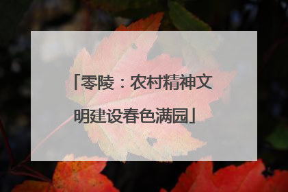 零陵：农村精神文明建设春色满园