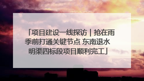 项目建设一线探访｜抢在雨季前打通关键节点 东南退水明渠四标段项目顺利完工