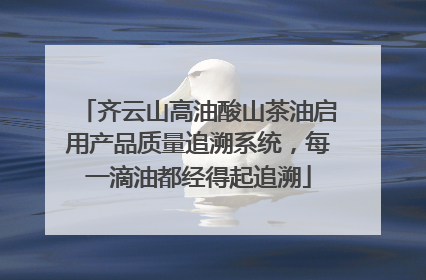 齐云山高油酸山茶油启用产品质量追溯系统，每一滴油都经得起追溯