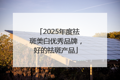 2025年度祛斑美白优秀品牌，好的祛斑产品