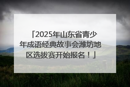 2025年山东省青少年成语经典故事会潍坊地区选拔赛开始报名！