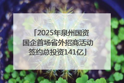 2025年泉州国资国企首场省外招商活动签约总投资141亿