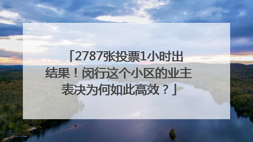 2787张投票1小时出结果！闵行这个小区的业主表决为何如此高效？
