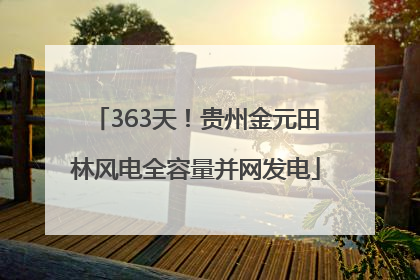 363天！贵州金元田林风电全容量并网发电